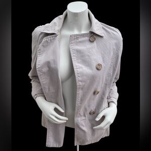 G.H. Bass & Co Double Breasted Khaki Jacket Women’s Size M 100% Cotton